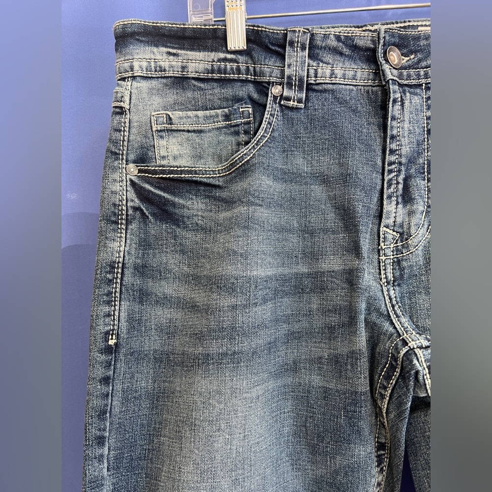TK Axel Classic Slim Boot Cut Blue Denim Jeans - Picture 2 of 7